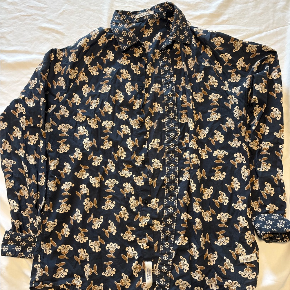 Scotch & Soda Black and Beige Floral Shirt